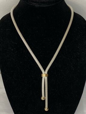 🪷 NRQ 1980’s Vintage Two-Tone Lariat Necklace